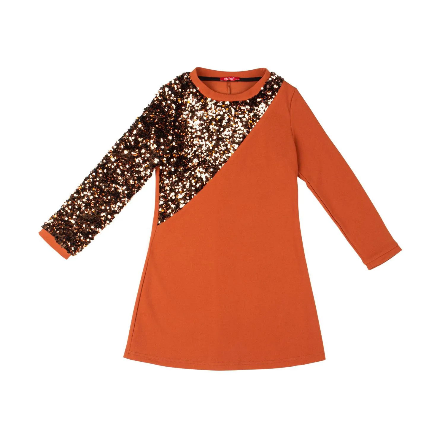 Χειμερινό φόρεμα σε χρώμα εκάι για κορίτσι με λοξό κόψιμο -22.5015