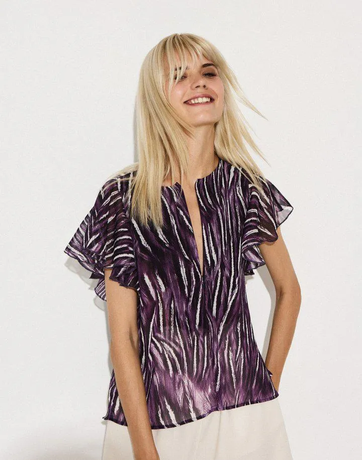 Ημιδιαφάνη μπλούζα με φερμουάρ