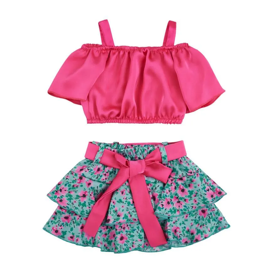 Μπεμπέ σετ για κορίτσι καλοκαιρινό σε φούξια χρώμα -41.3506