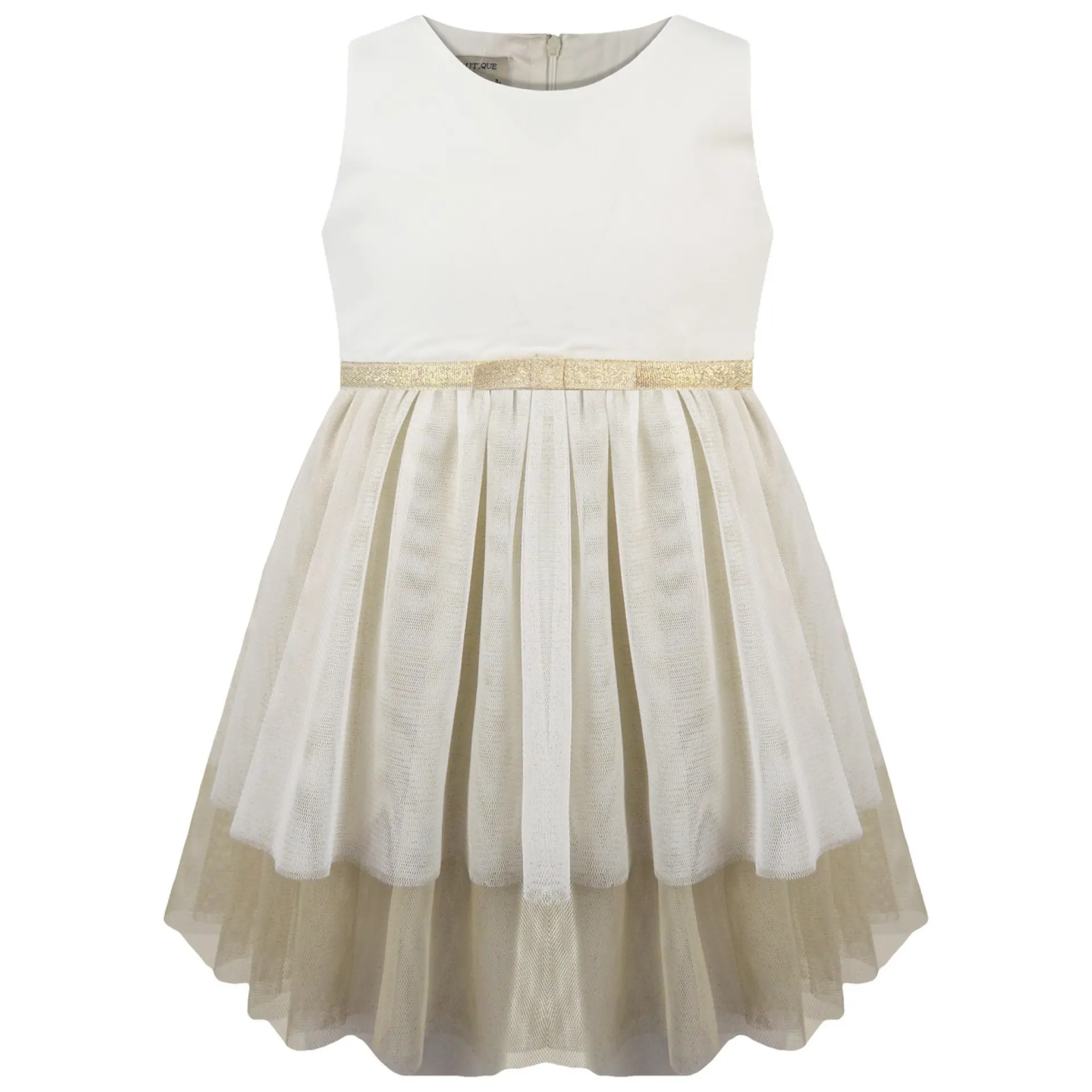 Αμάνικο σιφόν φόρεμα με τούλι και φόδρα για κορίτσι | ΕΚΡΟΥ