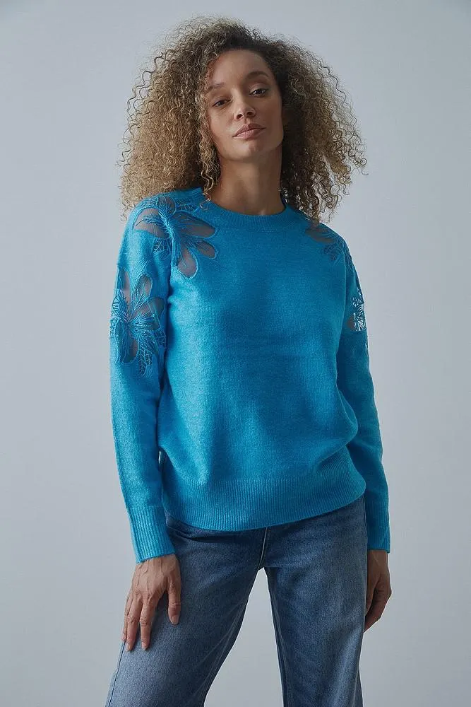 Sweater with lace detail