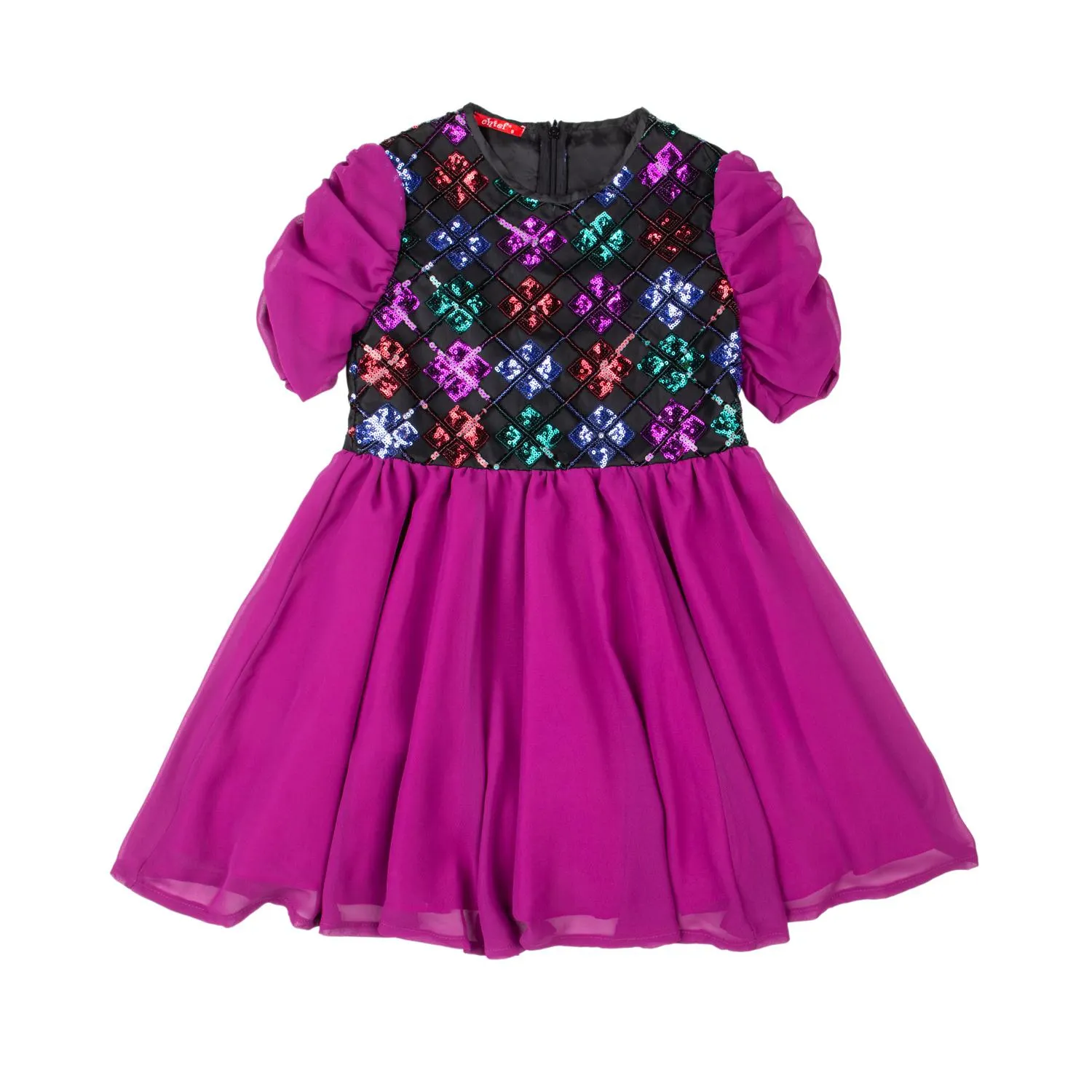 Φόρεμα χειμερινό για κορίτσι σε μελιτζανί χρώμα με παγιέτες -22.5019M