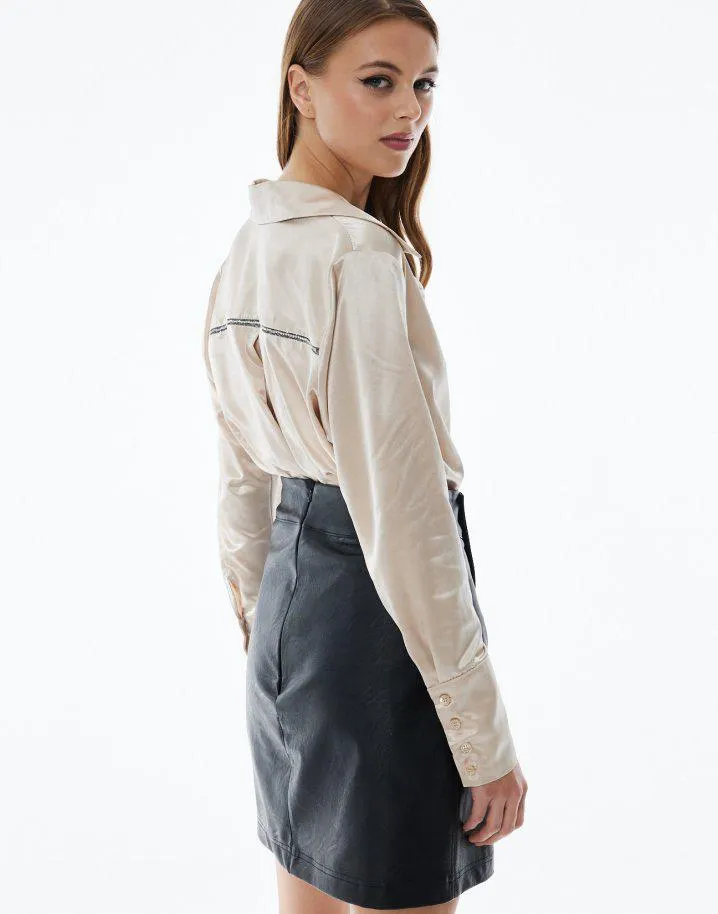 Πουκάμισο σατέν με στρας