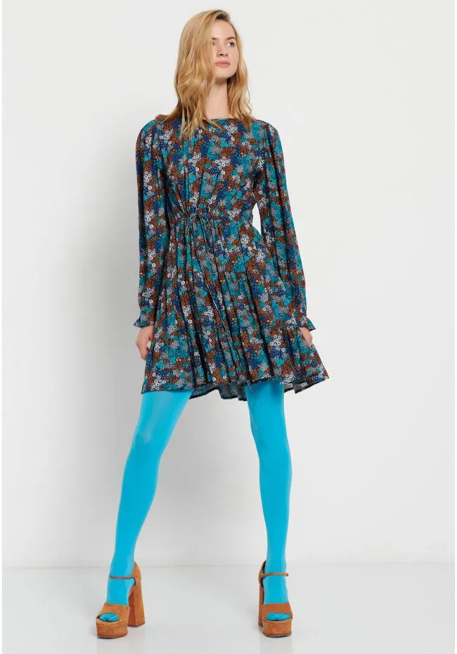 Φλοράλ μίνι φόρεμα από βισκόζη