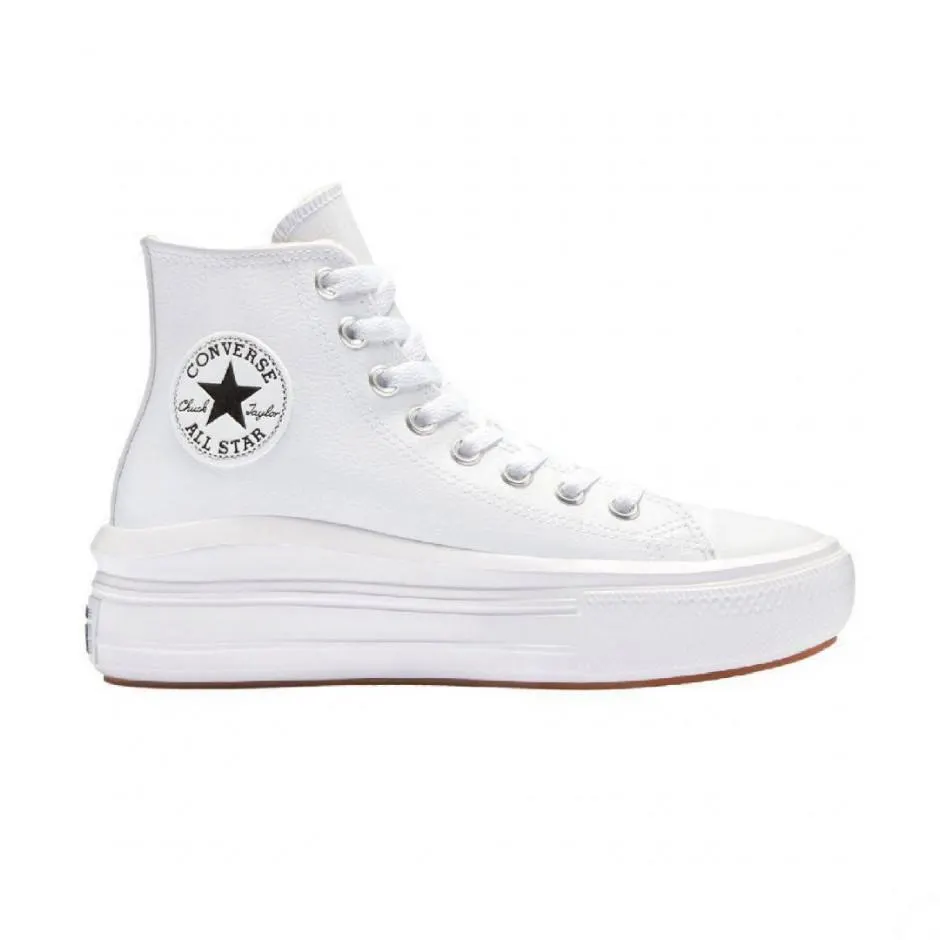 Converse Chuck Taylor All Star Move Platform Leather Λευκό - Γυναικεία Παπούτσια