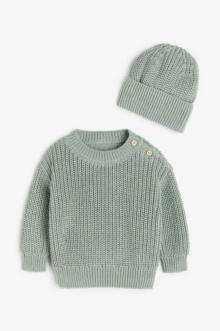 Πλεκτό βαμβακερό σετ 2 τεμαχίων