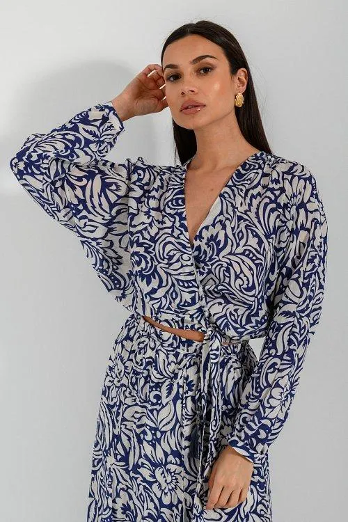 Κρουαζέ φλοράλ κροπ τοπ