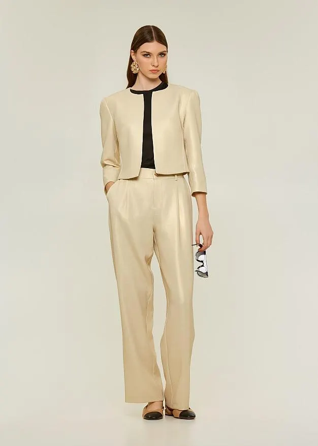 Κρεπ ψηλόμεσο foil παντελόνι