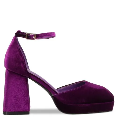 Μωβ βελούδινη γόβα 100001016-001