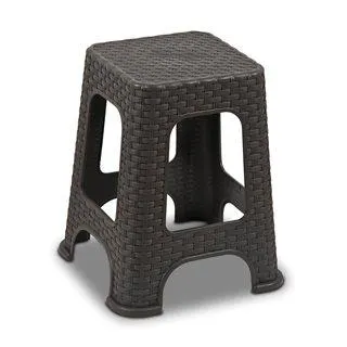 Σκαμπό Rattan 28x28x45 εκ. ανθρακί