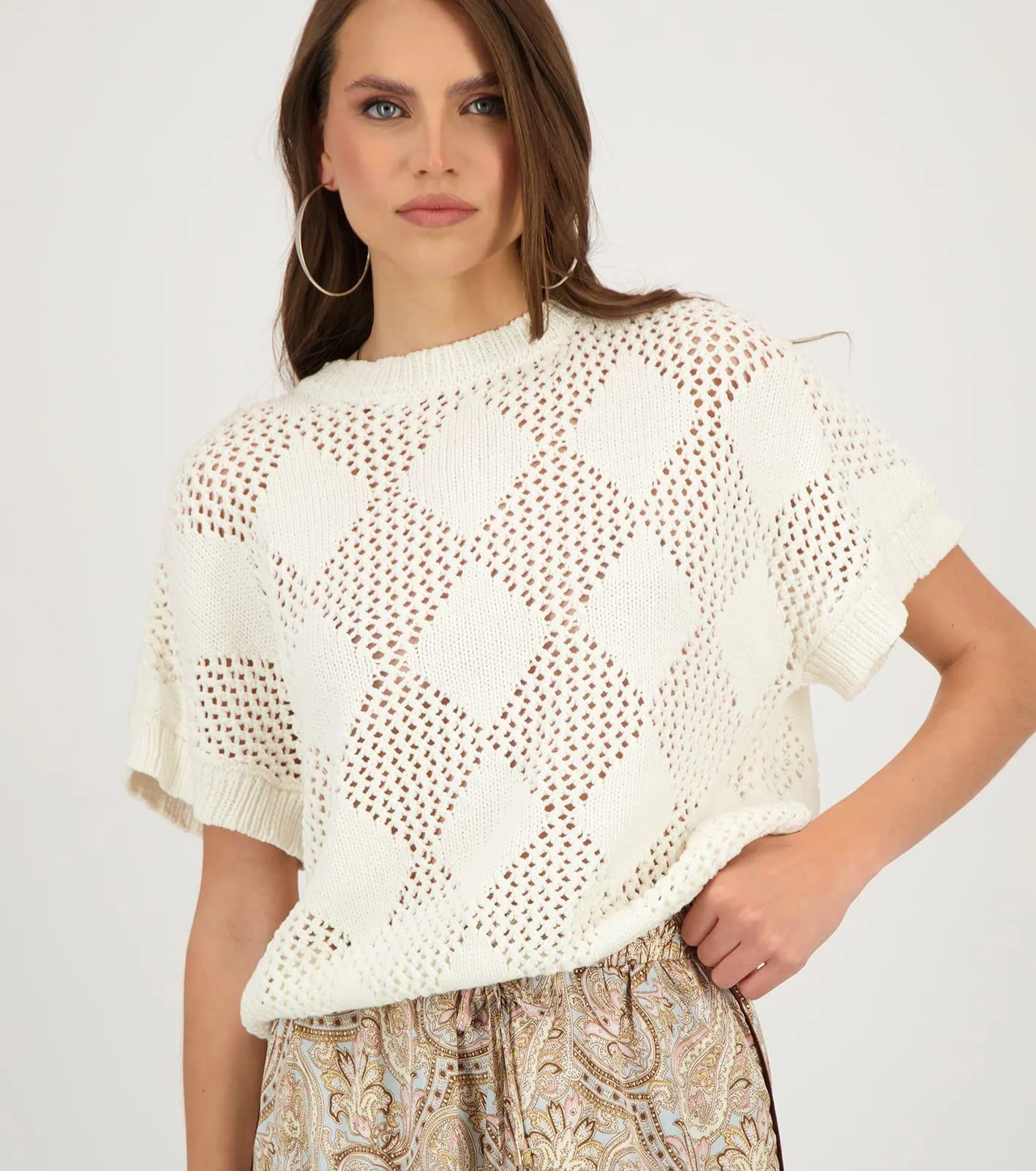 ΠΛΕΚΤΗ ΜΠΛΟΥΖΑ ΜΕ ΠΛΕΞΗ ΣΕ ΣΧΗΜΑ ΔΙΑΜΑΝΤΙΟΥ