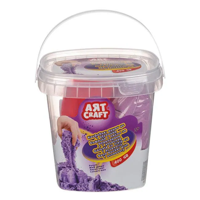 Άμμος Χειροτεχνίας Κουβάς Μωβ Χρώμα & Φτυαράκι 400g