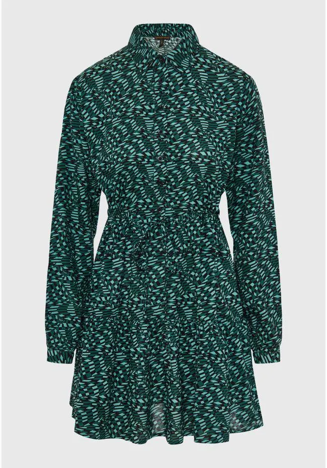 Εμπριμέ μίνι φόρεμα από βισκόζη