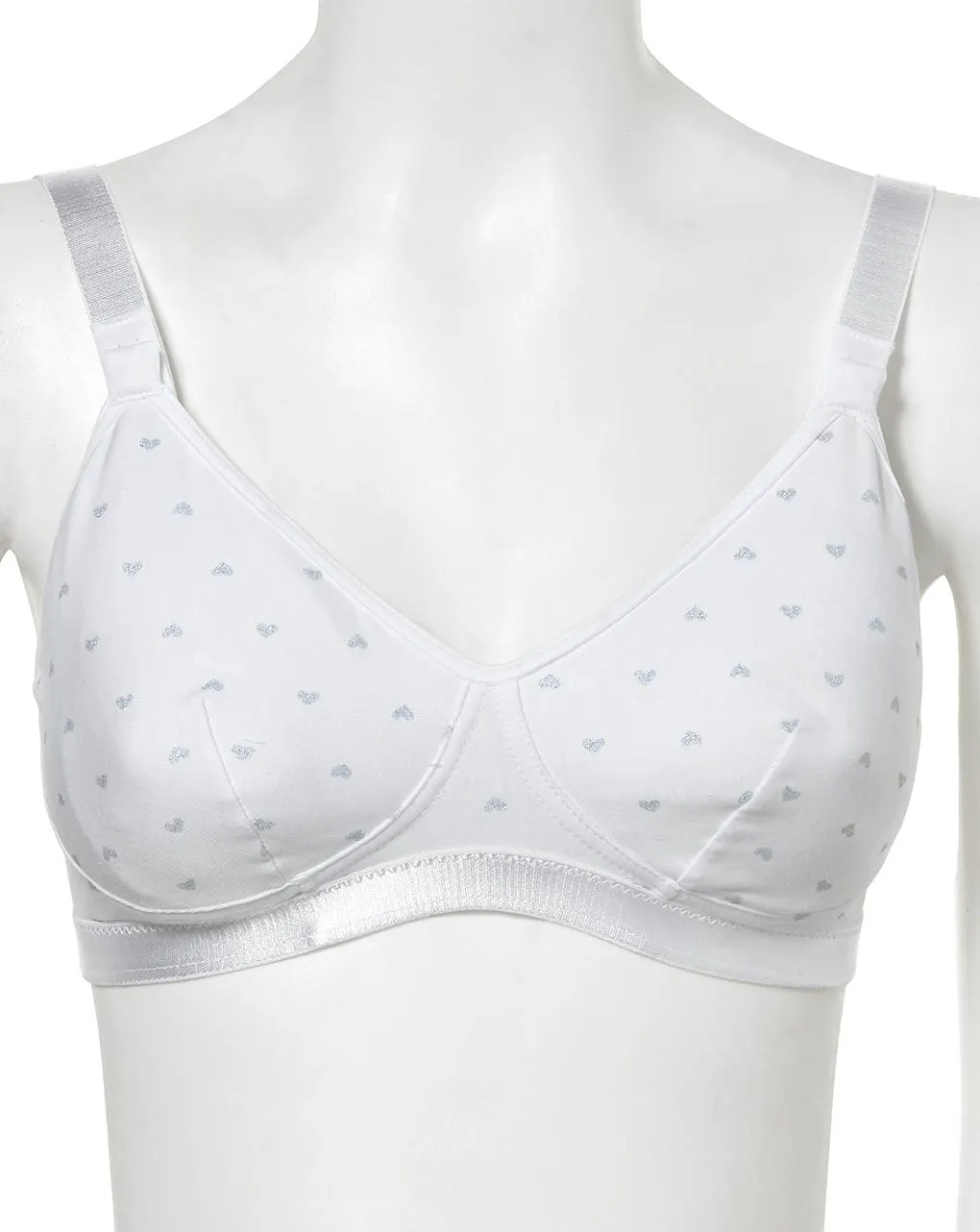 Γυναικείο σουτιέν θηλασμού λευκό με καρδούλες cup c