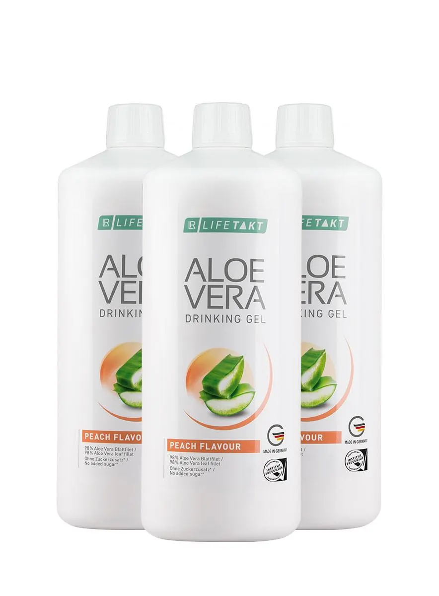 Αloe Vera Drinking Gel Peach Flavour Σετ 3τεμ.