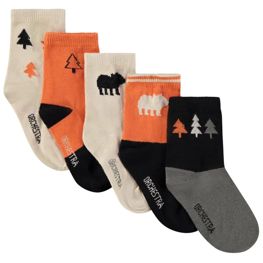 Lot de 5 paires de chaussettes forêt pour bébé garçon