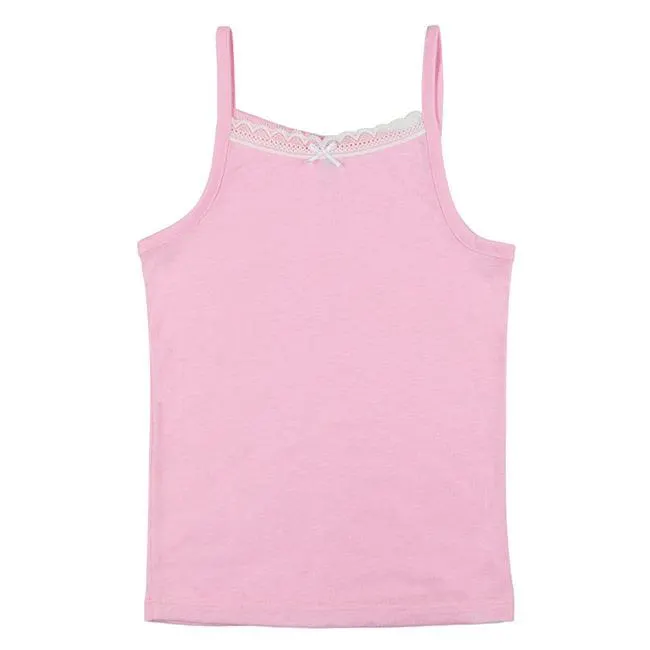 Φανελάκι Αμάνικο Ροζ Μελανζέ Εκρού Δαντέλα