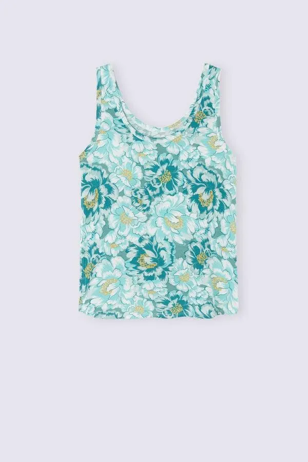 Αμάνικο Τοπ από Βισκόζη από Μπαμπού Emerald Flower