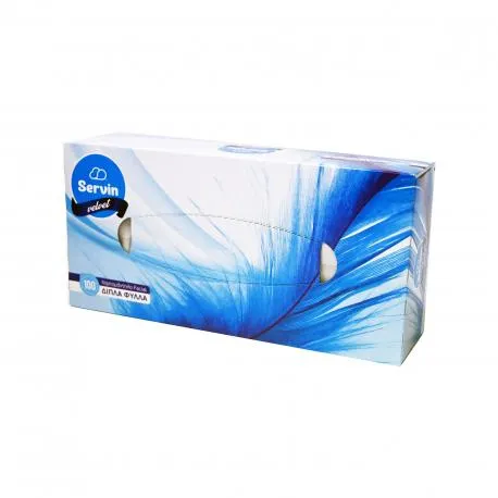 Servin χαρτομάντηλα επιτραπέζια facial - χαμηλή τιμή 20,8X20εκ./ 100 φύλλα (125g)