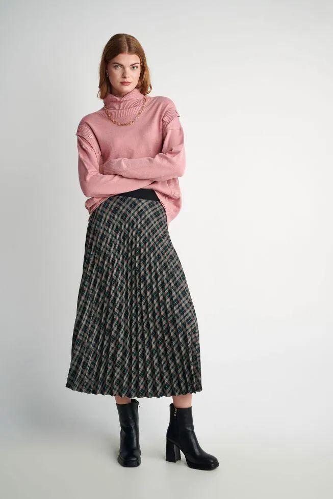 Μπλούζα ζιβάγκο με διακοσμητικά κουμπιά - Pink