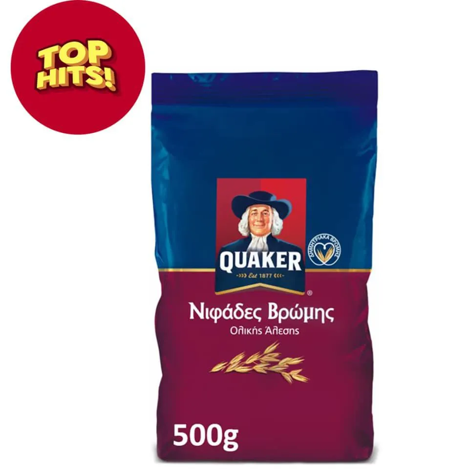 QUAKER | Νιφάδες Βρώμης Ολικής Άλεσης 500gr