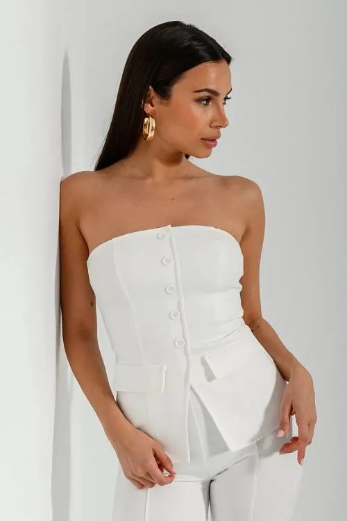 Strapless μπούστο με εφέ τσέπης