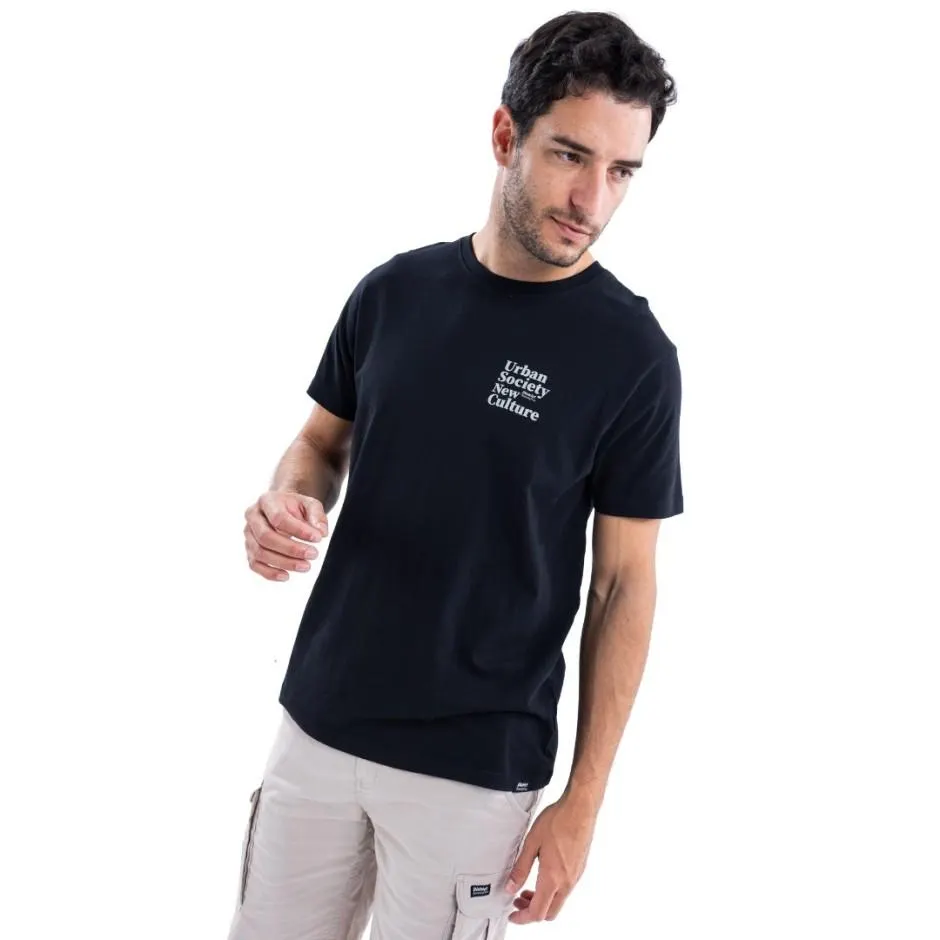 District75 Μαύρο - Ανδρική Κοντομάνικη Μπλούζα