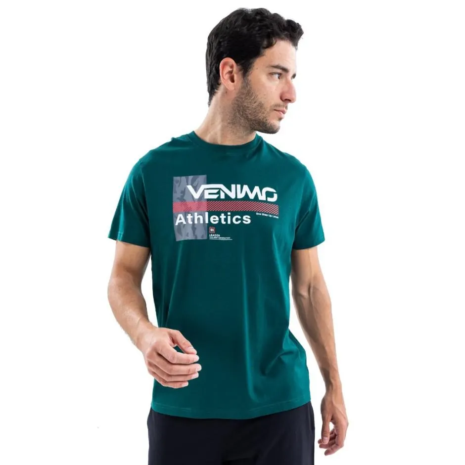 VENIMO Πράσινο - Ανδρική Κοντομάνικη Μπλούζα Προπόνησης