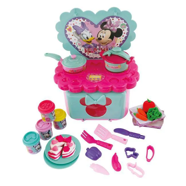 Κουζινοπλαστελίνια Minnie με 4 Βαζάκια & Καπάκια Καλουπάκια 200g - AS