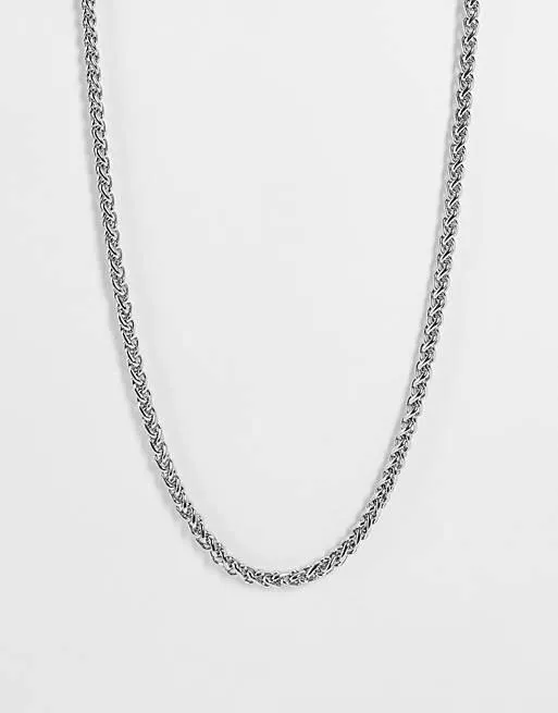 Reclaimed Vintage inspired chain necklace in silver