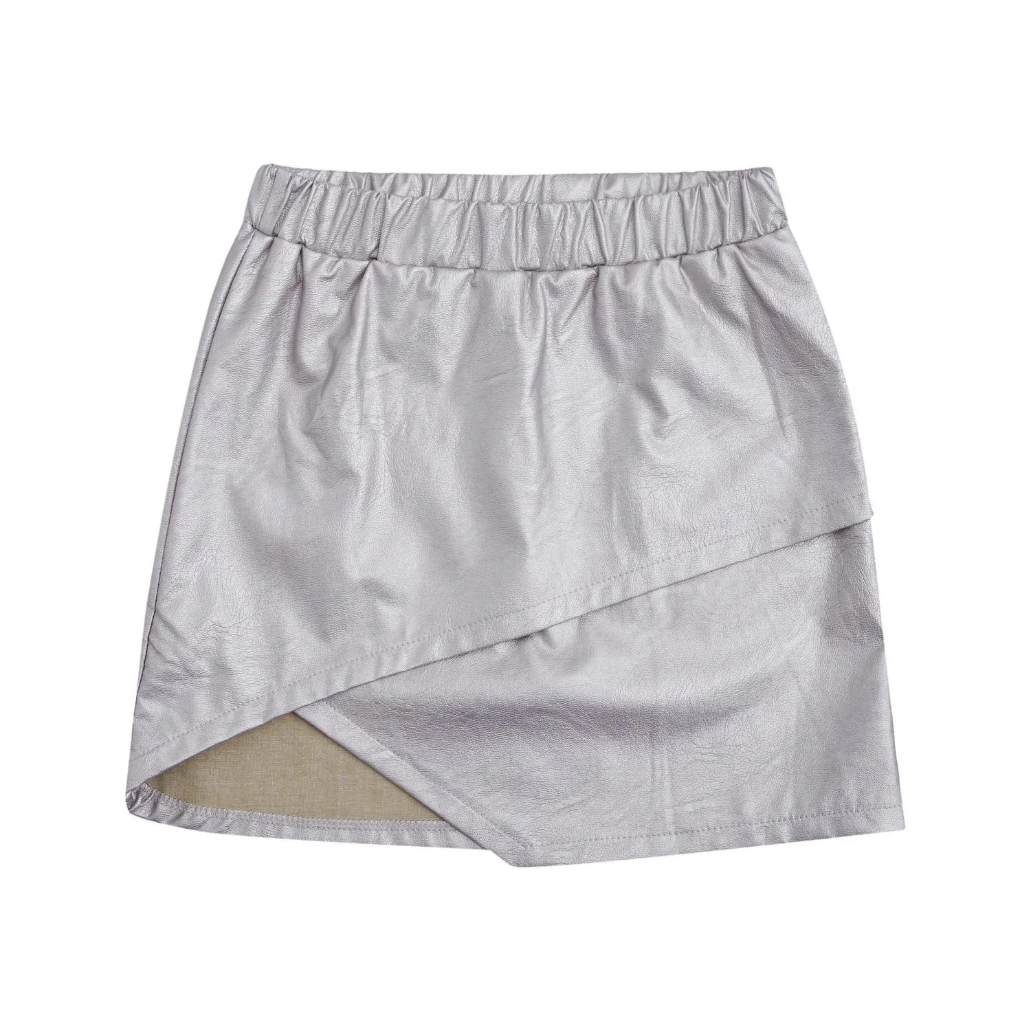 Χειμερινή φούστα για κορίτσι σε ασημί χρώμα δερματίνη -32.4003A