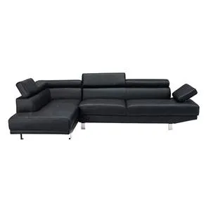 SECTOR Left Facing Corner Sofa Pu Black