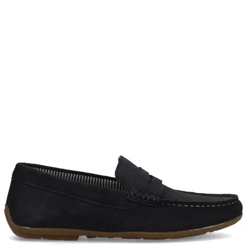 Ανδρικό μπλε δερμάτινο σουέντ μοκασίνι S5924-05