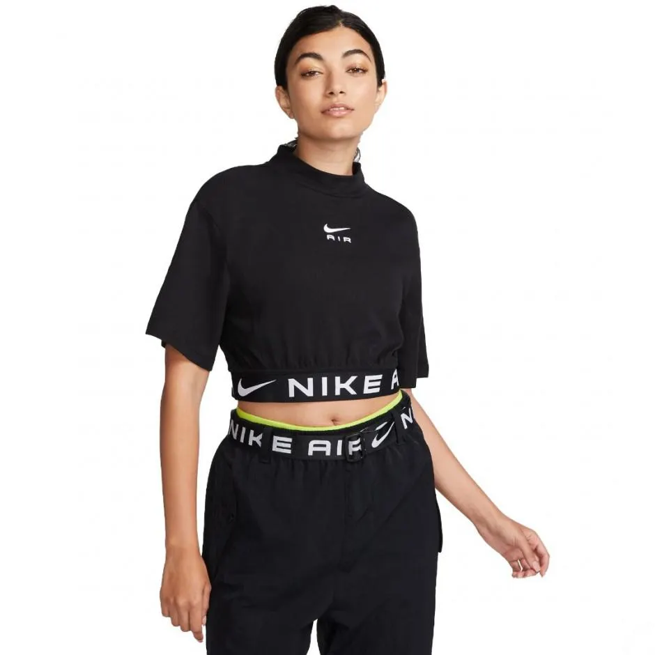 NIKE AIR SHORT-SLEEVE CROPPED TOP Μαύρο