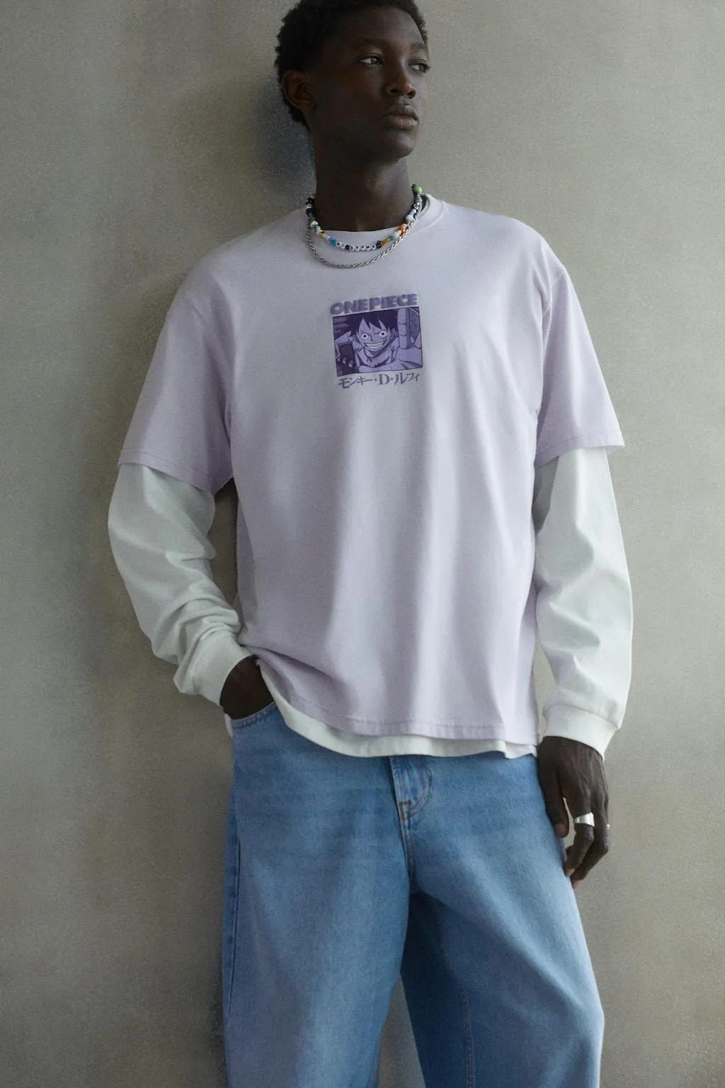 White One Piece Luffy plush T-shirt