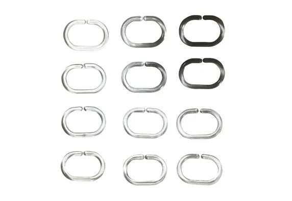 Κρίκοι Κουρτινών Μπάνιου Διάφανοι Σετ 12 Τεμαχίων