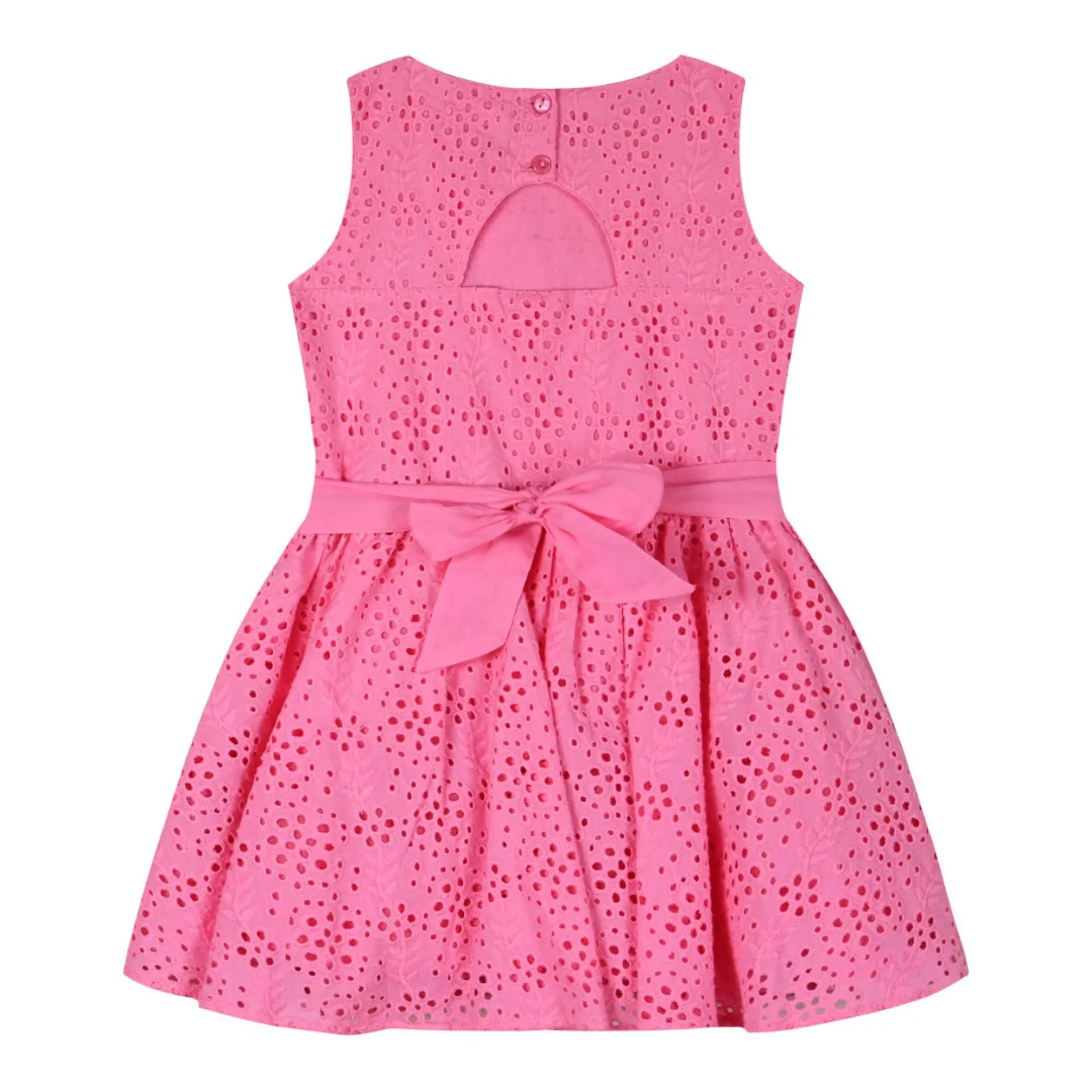 Παιδικό φόρεμα με κεντημένες λεπτομέρειες για κορίτσι | ΑΝΟΙΧΤΟ ΡΟΖ