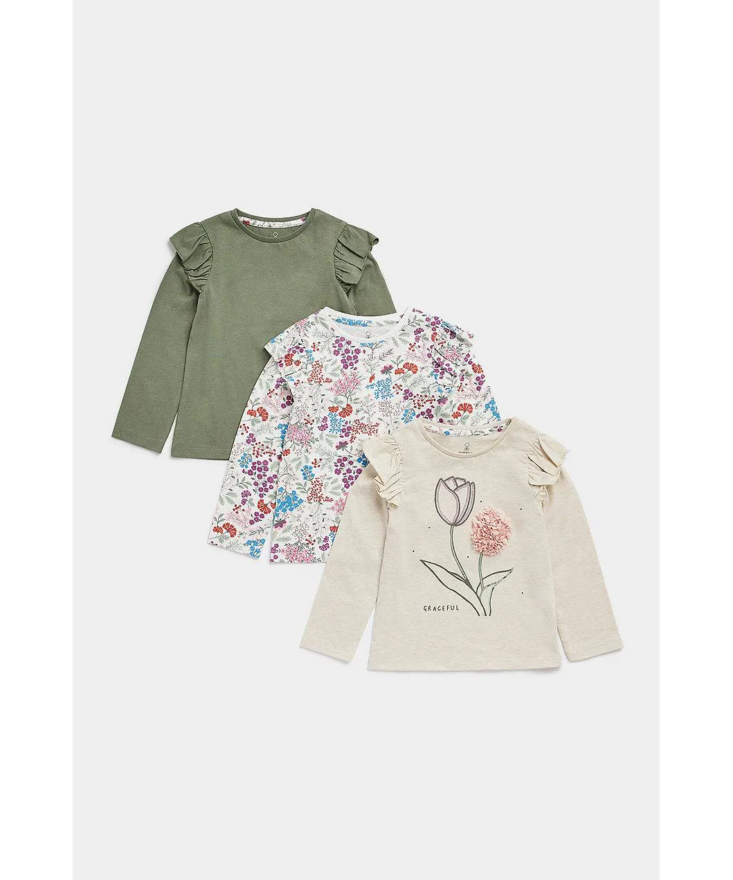 μακρυμάνικες μπλούζες graceful - σετ των 3