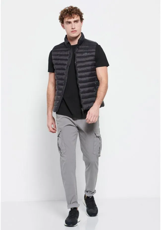 Garment dyed cargo παντελόνι σε ζακάρ ύφασμα