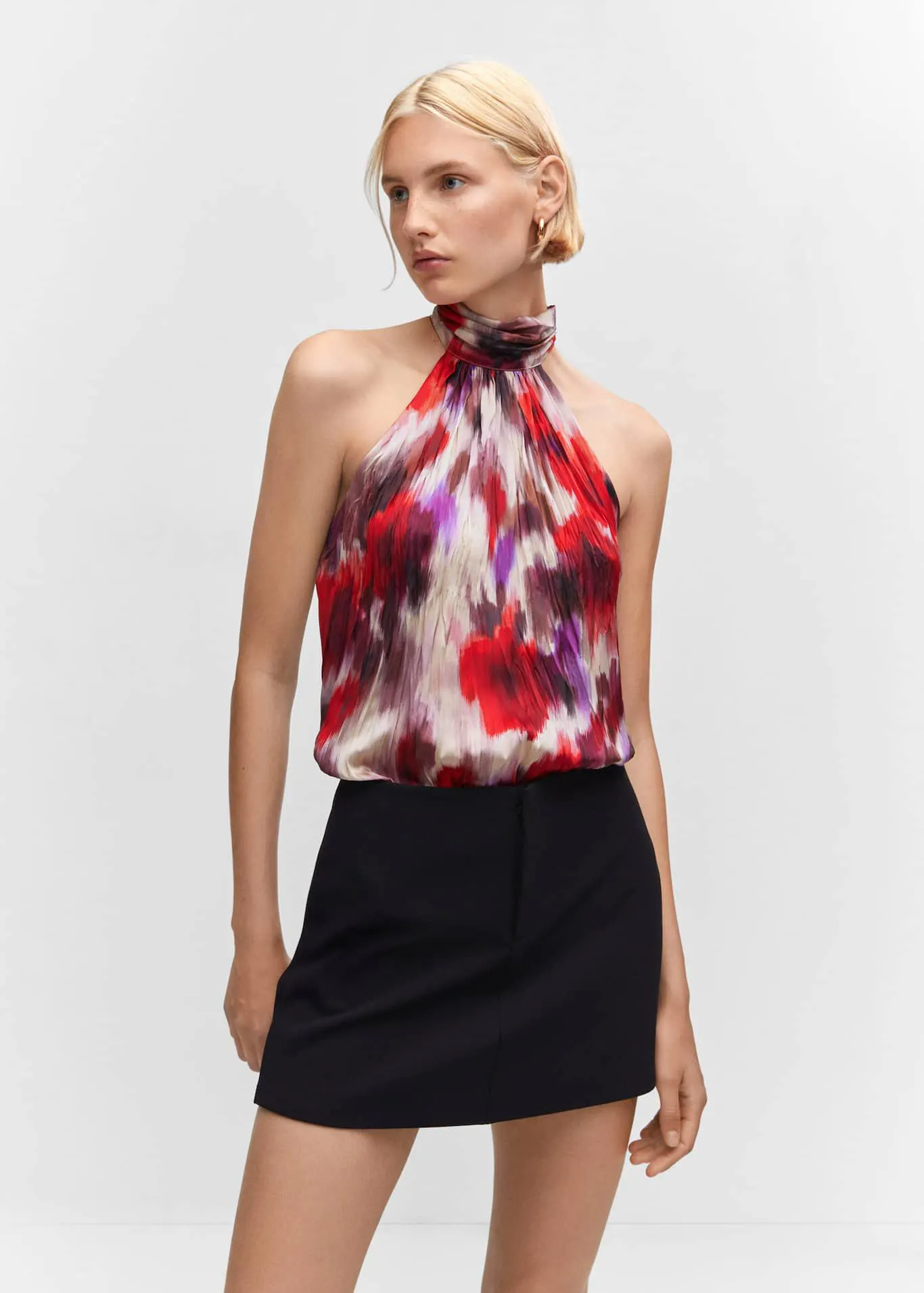 Blusa texture collo halter