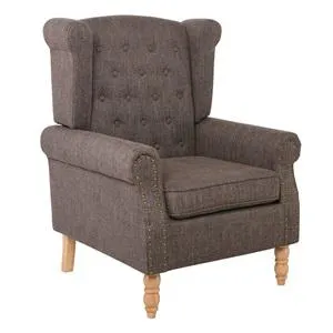 ROSY Πολυθρόνα - Μπερζέρα Φυσικό, Ύφασμα Καφέ