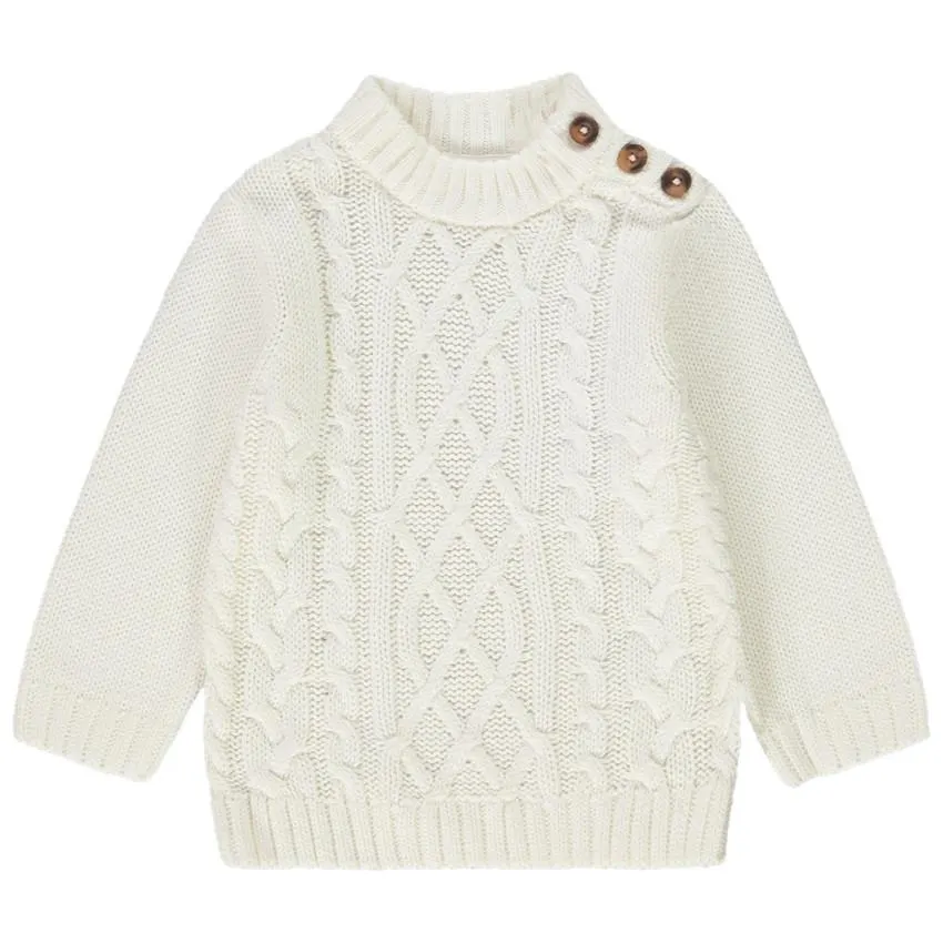 Pull en tricot fantaisie torsadé pour bébé garçon