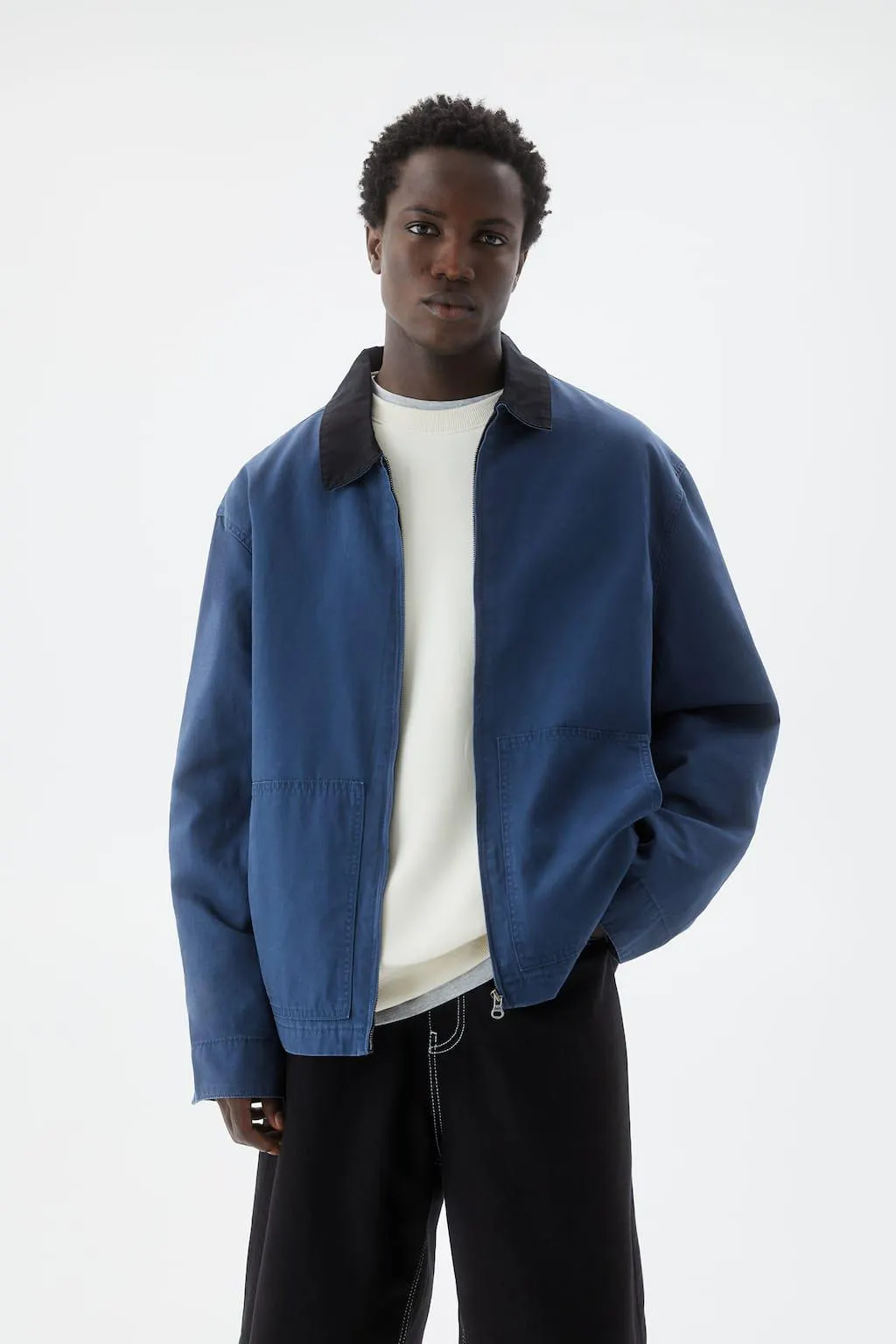 UTILITY JACKET WITH CONTRAST COLLAR