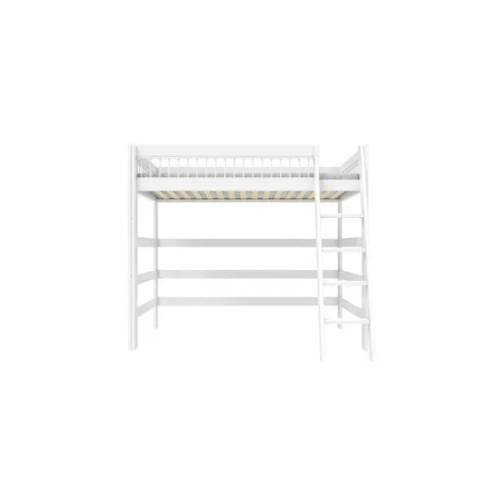 High bed with slanted ladder, Breeze