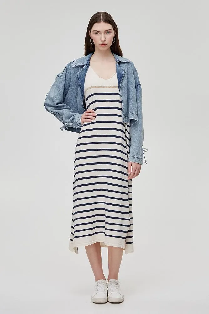 Maxi striped knit dress