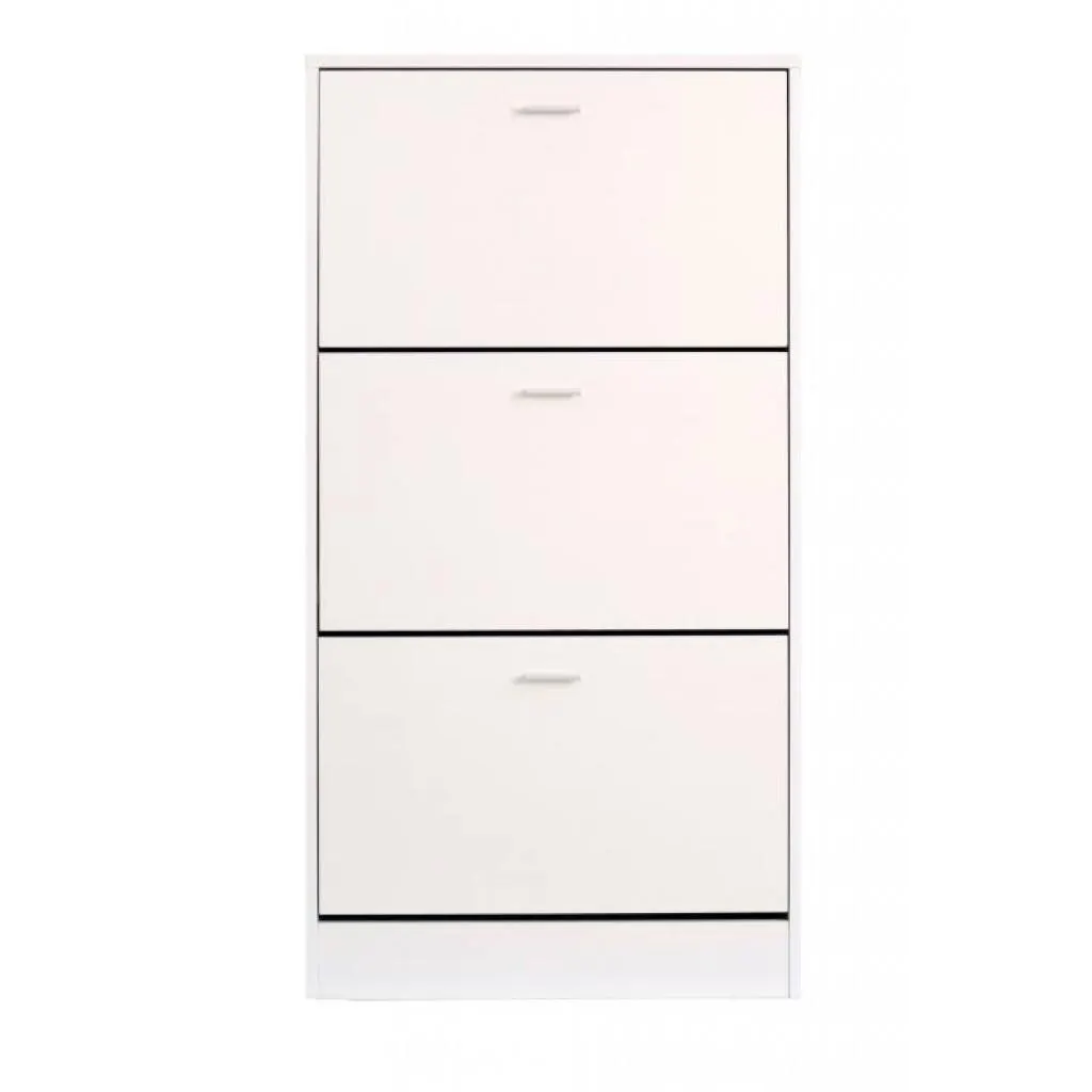 SOHE Παπουτσοθήκη 63x24x120εκ. Λευκό 3 συρτάρια