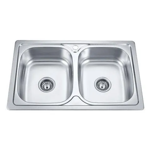 Νεροχύτης ECOSINK S8050A ένθετος λείος με 2 γούρνες από ανοξείδωτο ατσάλι