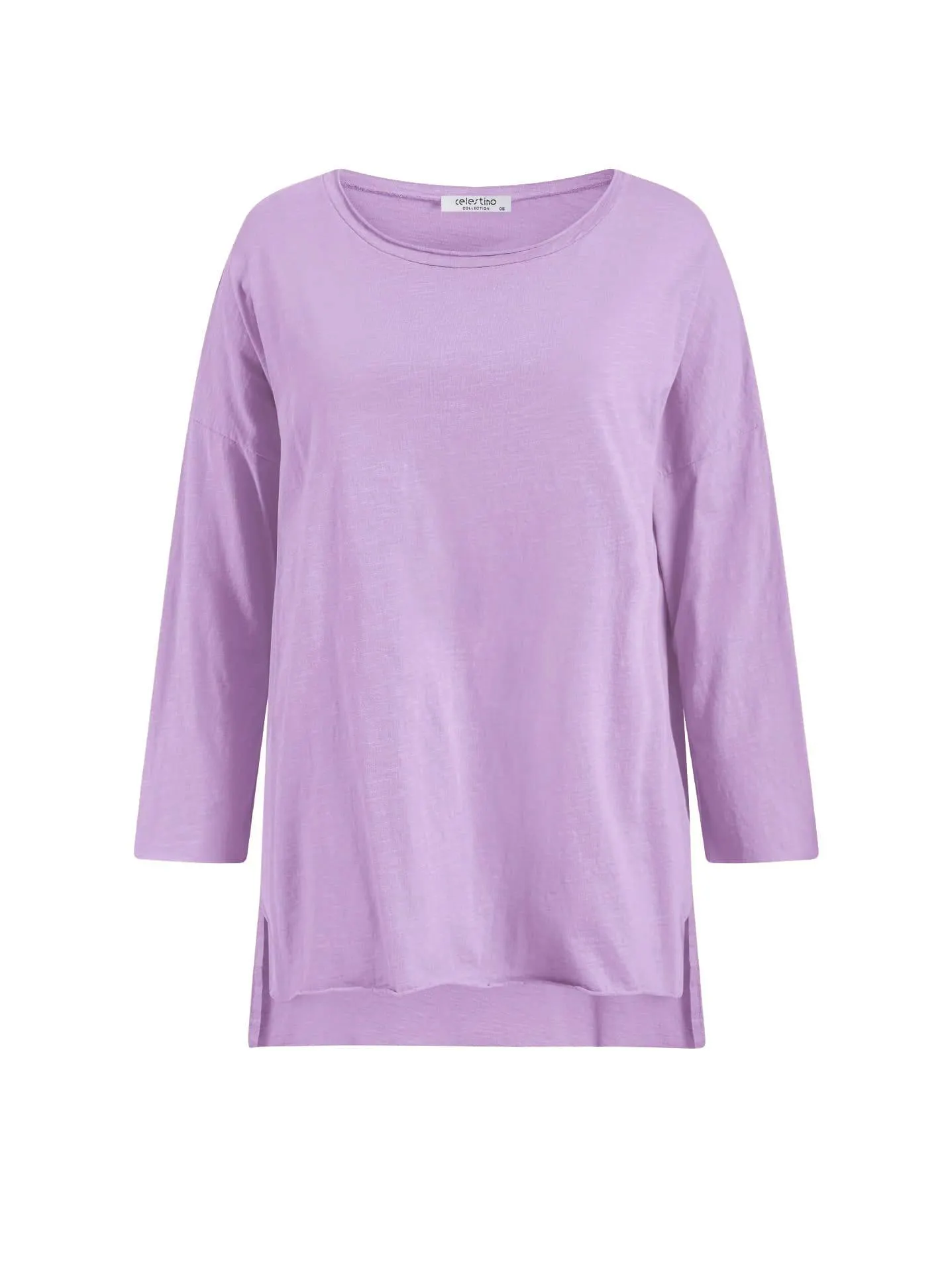 Βαμβακερή ασύμμετρη μπλούζα σε λιλά