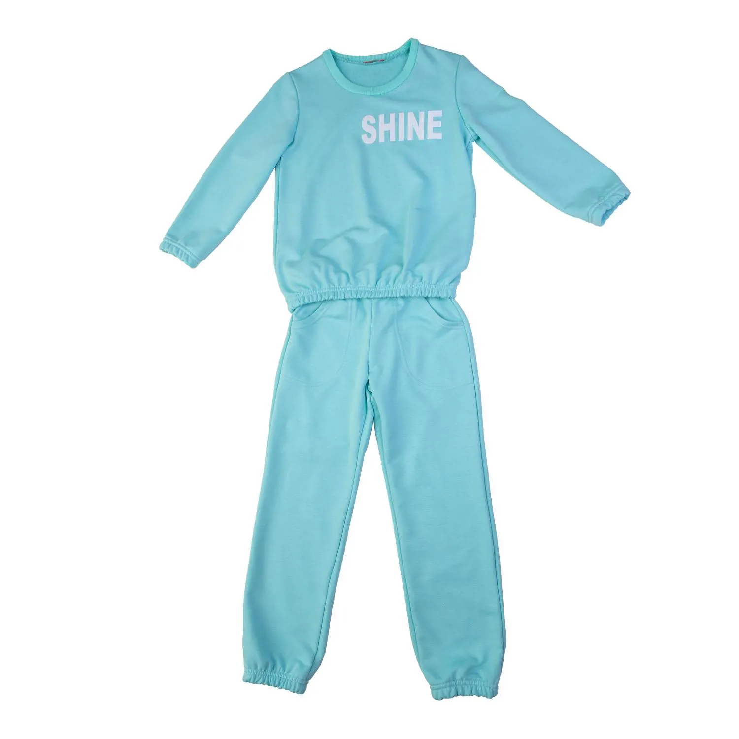 Σετ Φόρμα ανοιξιάτικη για κορίτσι σε άκουα χρώμα με τύπωμα στην μπλούζα -11.3014A