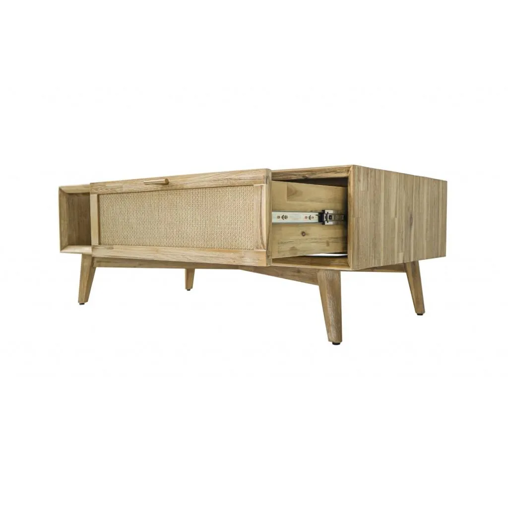 ANDES Τραπεζάκι σαλονιού 120x60x42εκ. Μεταλλο - Ξυλο